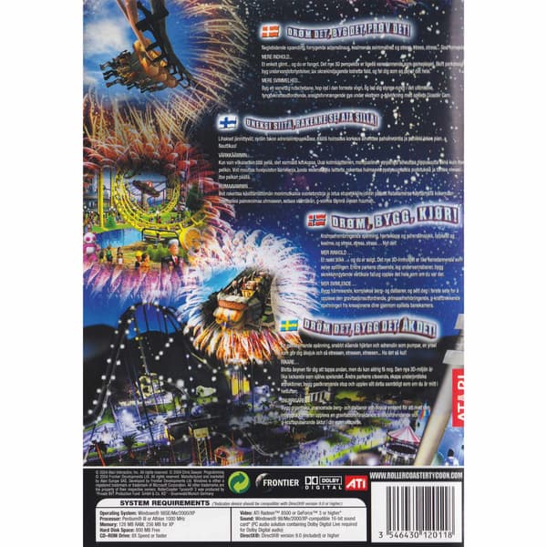 RollerCoaster Tycoon 3 PC CD Nordic (Begagnad)