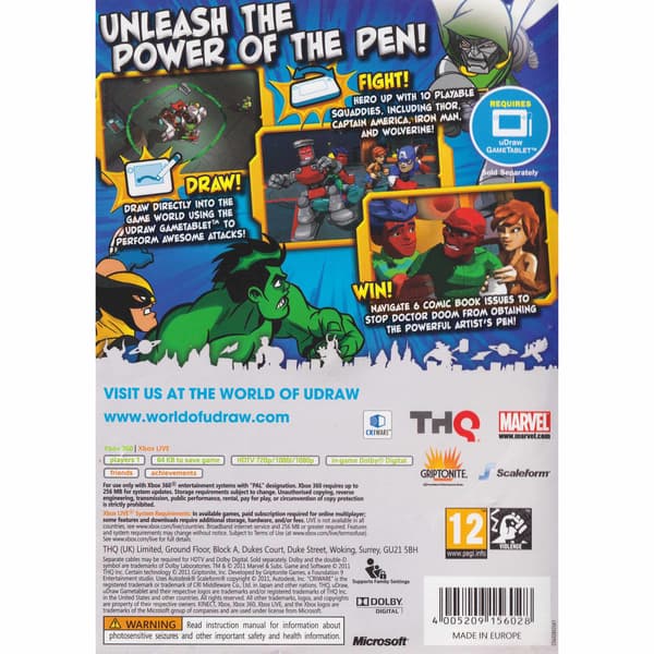 uDraw Marvel Super Hero Squad Xbox 360 (Brukt)