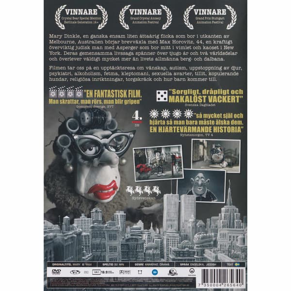 Mary & Max DVD (Käytetty)