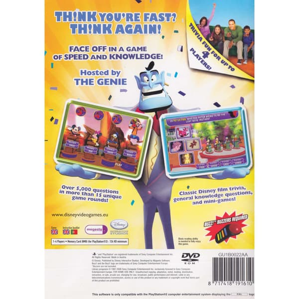 Disney Think Fast Playstation 2 PS2 (Brukt)