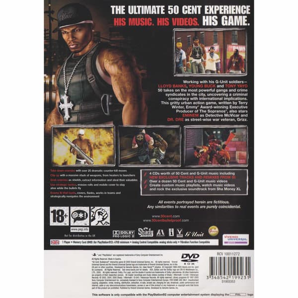 50 Cent Bulletproof Playstation 2 PS2 (Brugt)