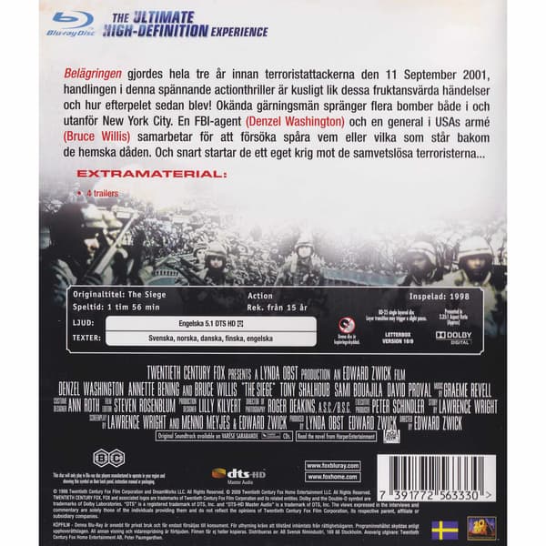 Belägringen Blu-Ray (Brugt)
