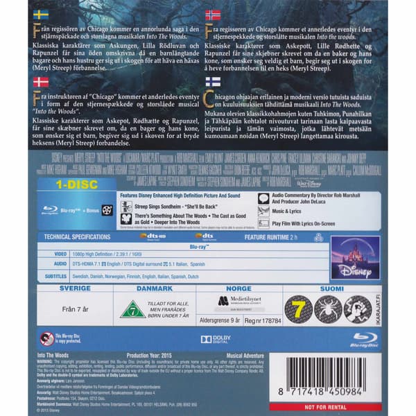 Into the Woods Blu-Ray (Begagnad)