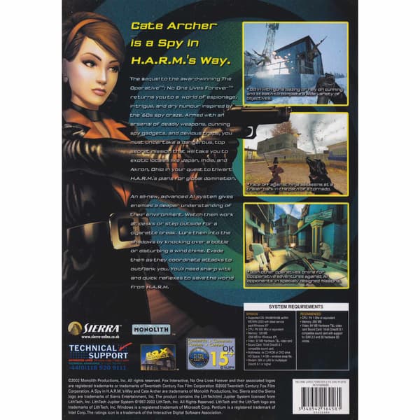No One Lives Forever 2 PC CD (Brukt)