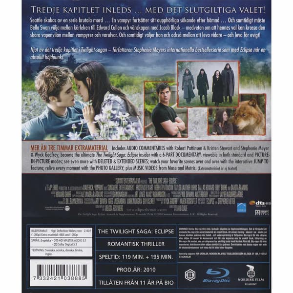 The Twilight Saga Eclipse Blu-Ray (Brugt)