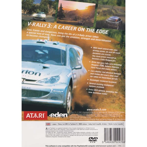 V-Rally 3 Playstation 2 PS2 (Brukt)