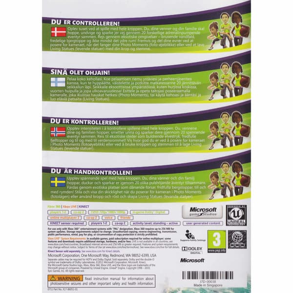 Kinect Adventures Xbox 360 Kinect (Begagnad)