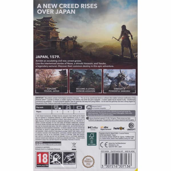 Assassins Creed Shadows Nintendo Switch 2