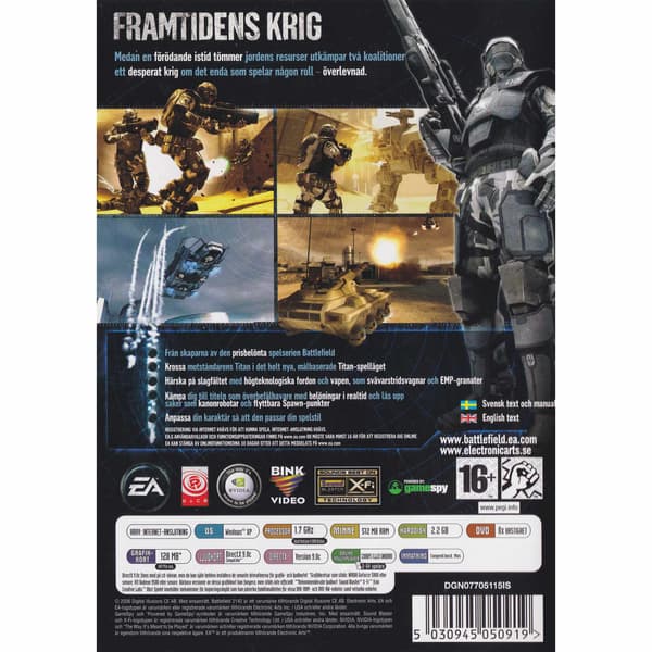 Battlefield 2142 PC DVD Swedish (Brukt)