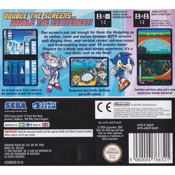 Sonic Rush Nintendo DS (Brukt)