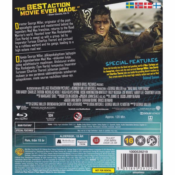 Mad Max Fury Road Blu-Ray (Begagnad)