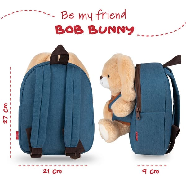 Bob Bunny backpack with plush toy 26cm
