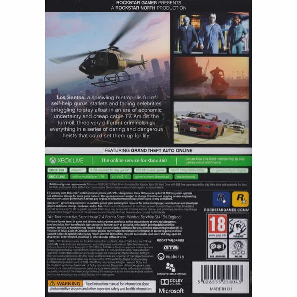 Grand Theft Auto V Xbox 360 (Brukt)