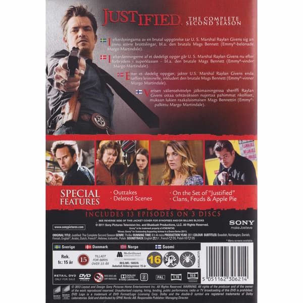 Justified The Complete Second Season DVD (Begagnad)