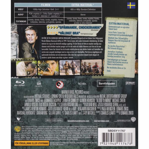 Blood Diamond Blu-Ray (Käytetty)