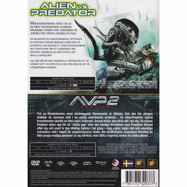Alien vs Predator & AVP2 Requiem DVD (Käytetty)