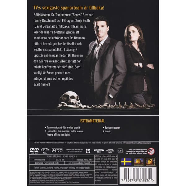 Bones Säsong 2 DVD (Brukt)