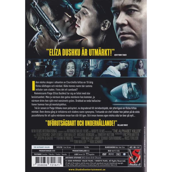 The Alphabet Killer DVD (Brugt)