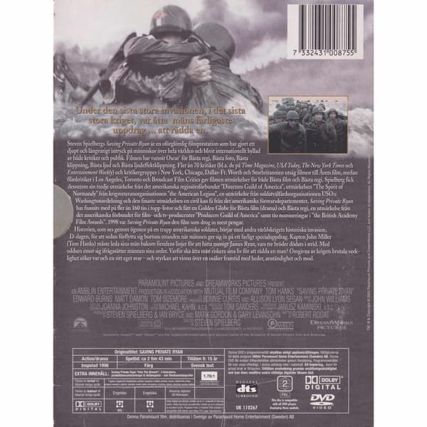 Saving Private Ryan DVD (Brugt)