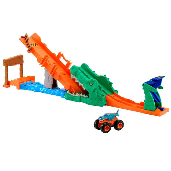 Hot Wheels Monster Trucks Cocodrile Crash Challenge