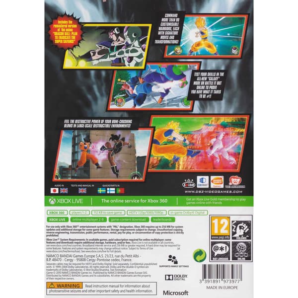 Dragonball Raging Blast 2 Xbox 360 Classics Swedish (Begagnad)