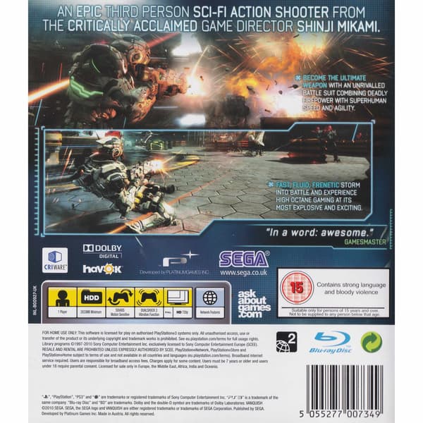 Vanquish Playstation 3 PS3 (Brukt)