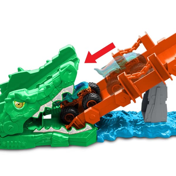Hot Wheels Monster Trucks Cocodrile Crash Challenge