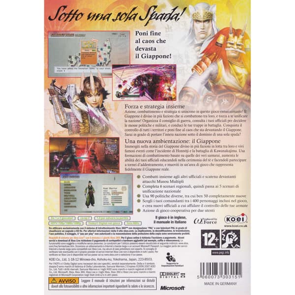 Samurai Warriors 2 Empires Xbox 360 Italian (Brukt)