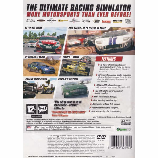 Toca Race Driver 2 Playstation 2 PS2 (Brukt)