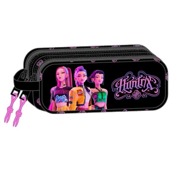 KPop Demon Hunters Negra 3D double pencil case