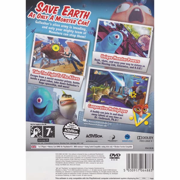 Monsters vs Aliens Playstation 2 PS2 (Brukt)