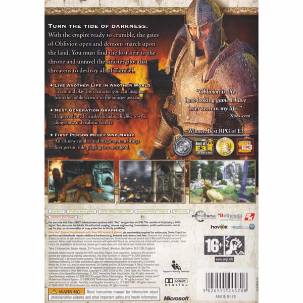 The Elder Scrolls IV Oblivion Xbox 360 (Brugt)