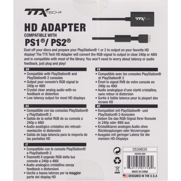 TTX Tech HD Adapter Playstation 1 & 2