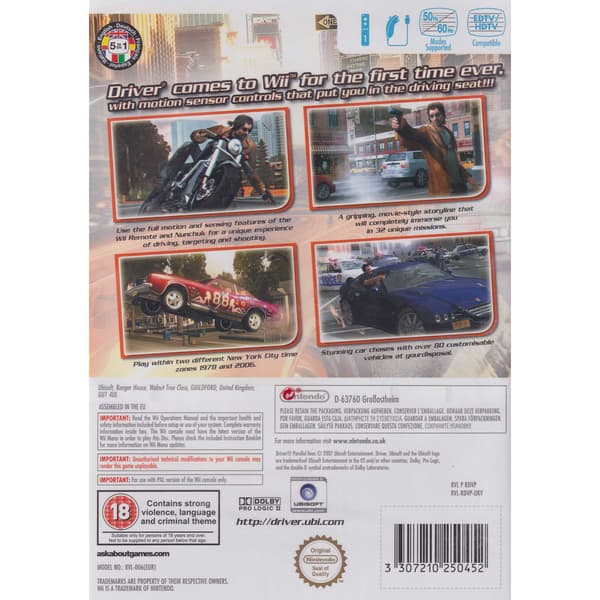 Driver Parallel Lines Nintendo Wii