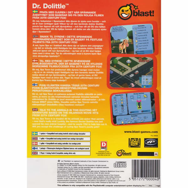 Dr Dolittle Playstation 2 PS2 Nordic (Brukt)