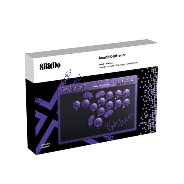 8BitDo Arkadecontroller Nintendo Switch & PC Lilla