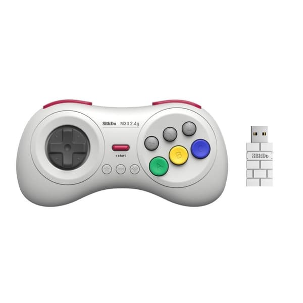8BitDo M30 2.4Ghz Langaton Peliohjain Valkoinen