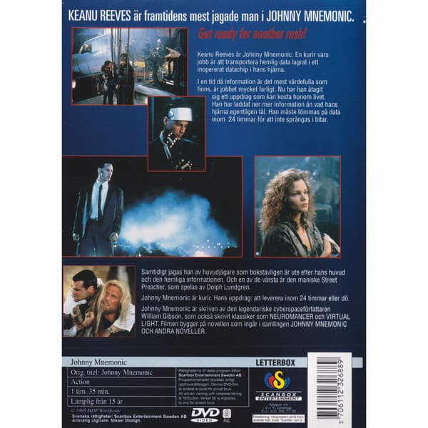Johnny Mnemonic DVD (Brugt)