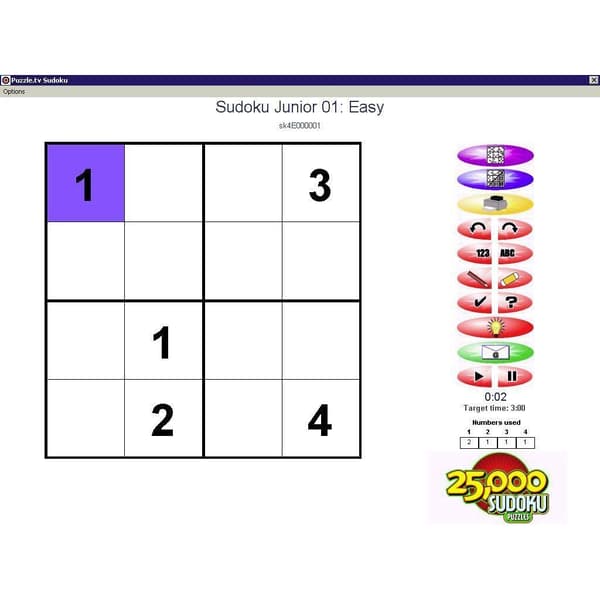 25000 Sudoku Puzzles PC CD (Begagnad)