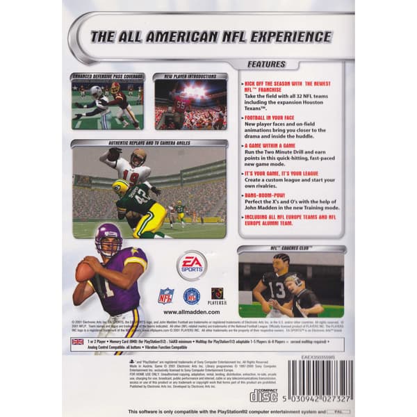 Madden NFL 2002 Playstation 2 PS2 (Brukt)