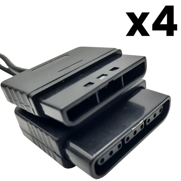 Forlengelseskabel håndkontroll x 4 Playstation PS1 & PS2