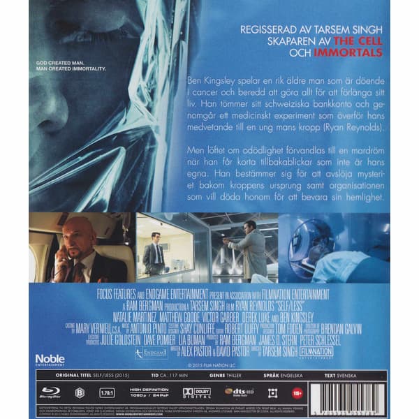 Self Less Blu-Ray (Brukt)