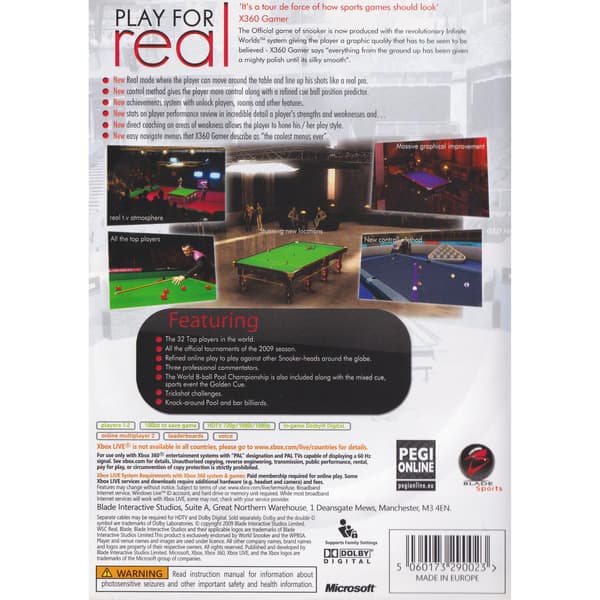 WSC Real 09 Xbox 360 (Brugt)