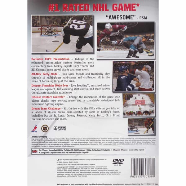 ESPN NHL 2K5 Playstation 2 PS2 (Brukt)