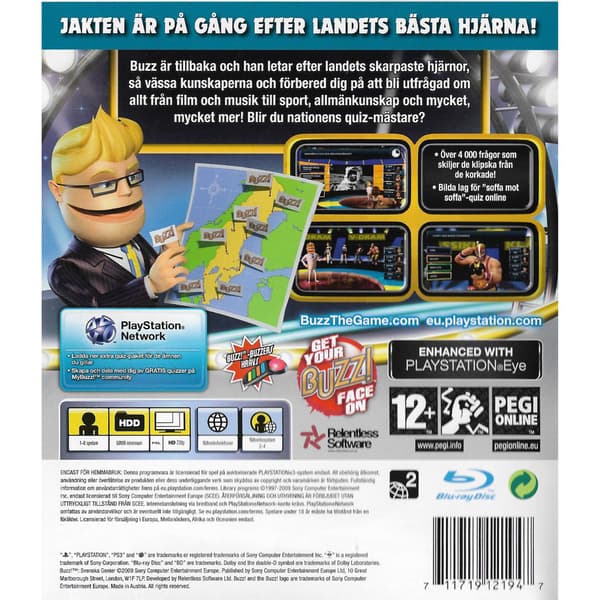 Buzz Svenska Genier Playstation 3 PS3 (Brugt)