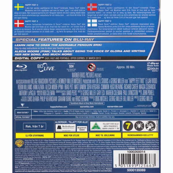 Happy Feet 2 Blu-Ray (Begagnad)