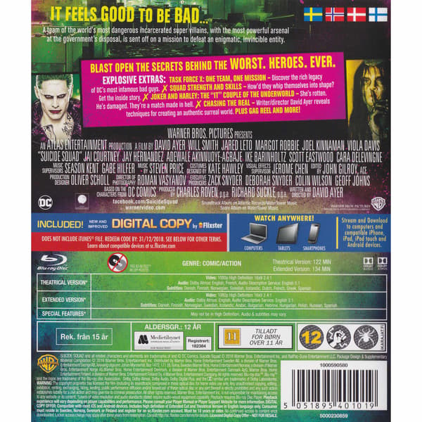 Suicide Squad Extended Cut Blu-Ray (Begagnad)