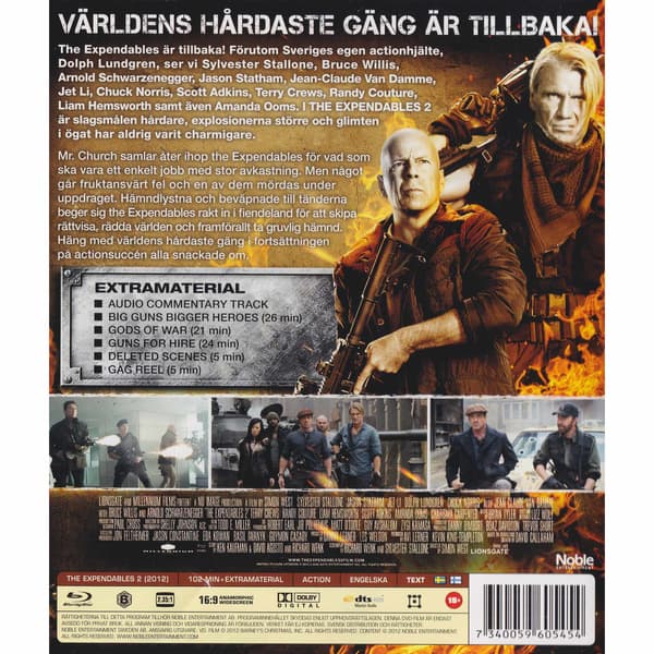 The Expendables 2 Blu-Ray (Brukt)