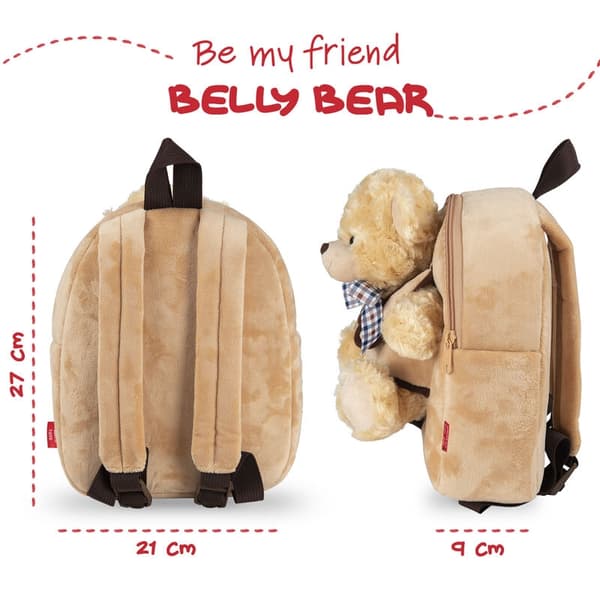 Bear Belly backpack with plush toy 26cm