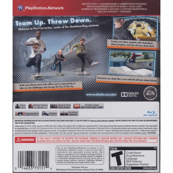 Skate 3 Playstation 3 PS3 Greatest Hits IMPORT